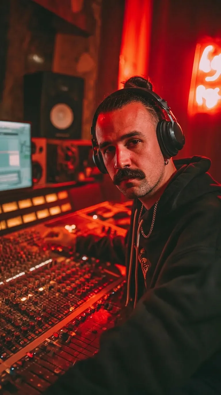 Music Production in Red Studio