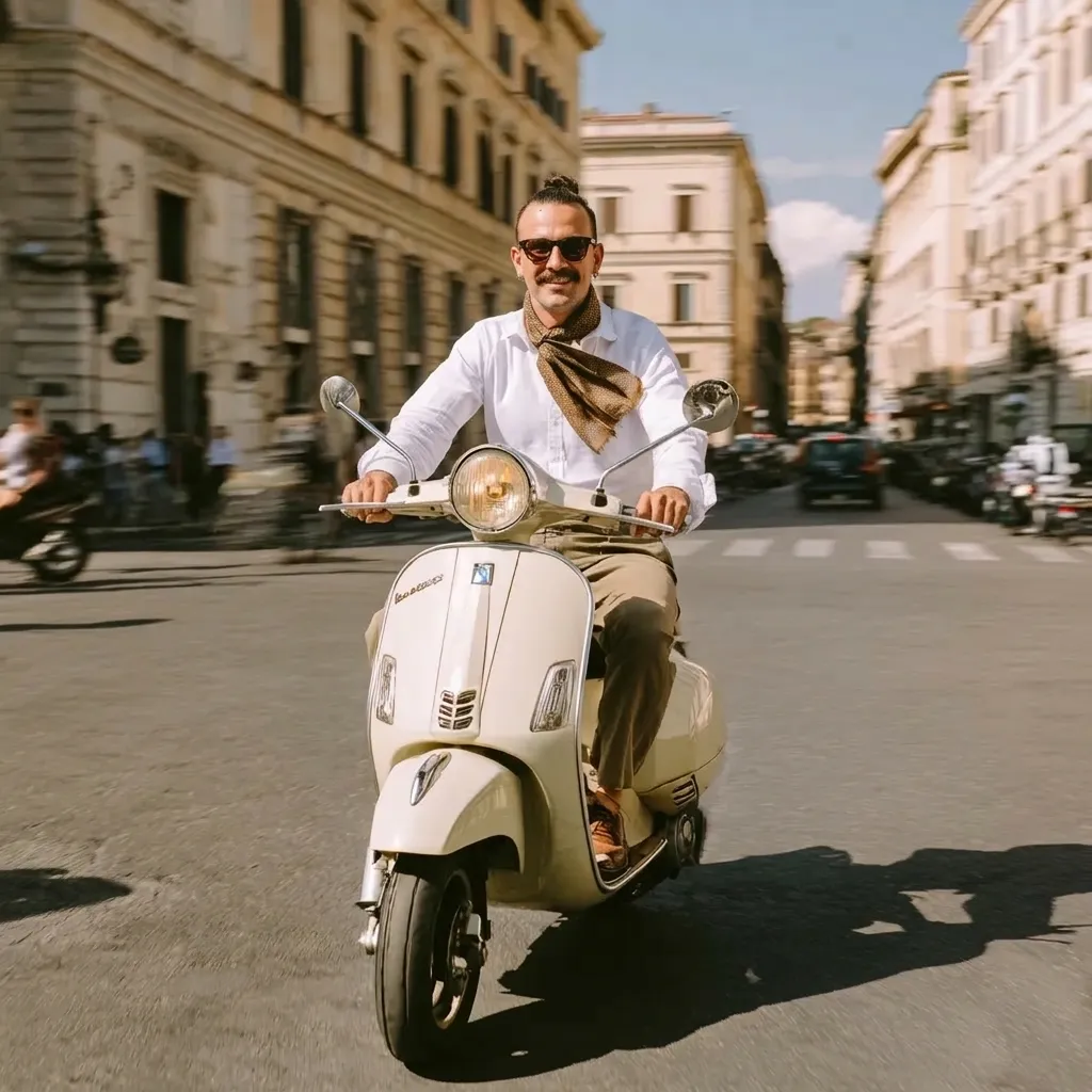 Stylish Scooter Ride Through Rome City